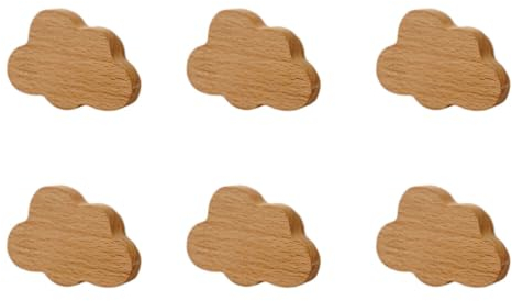 BOKIOESDE Stilvolles Holz Schrankknopf Set, Heimdekoration, breite Anwendung, Holz Schrankknöpfe Set mit Schrauben, Wolke