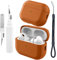 Teyomi für Airpods Pro 2 Hülle mit Handschlaufe, TPU Schutzhülle für Apple Airpods Pro 2. Generation mit Reinigungsset, Leder-Touch-Design Airpods Pro 2 Case, Fallfest, Stoßfest(Orange)