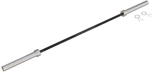 SPORTNOW Hantelstange 15 kg Stahl 180 cm Ø50 mm mit 2 Klammern Belastung 200 kg Hantelstange für Scheiben Ø5 cm Fitness Training