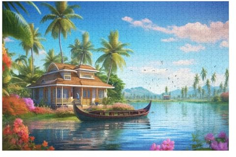 Ferienbucht 1000 Teile Puzzle, Holzpuzzle, Puzzles Für Erwachsene Kinder, 1000 Teile Puzzle Für Jugendliche & Erwachsene Lernspiel Herausforderungsspielzeug (75×50cm)