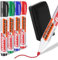 Risiours Whiteboard Stifte Abwischbar, White Board Marker Pens mit Schwamm, 2-3mm 4 Stück für Schule, Büro, Zuhause