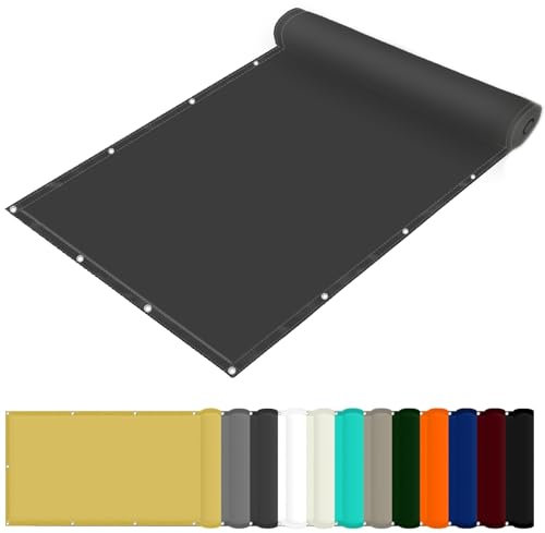 Sonnensegel mit Öse 110 x 160 cm Windschutz Rechteck Sonnensegel Rechteckig Uv-Schutz-Polyestergewebe mit Seil Sonnenschutz Markise für Balkon Terrasse Und Garten, Dunkelgrau