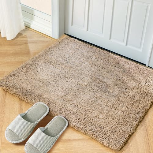 Latepis Teppich Hochflor Beige Flauschig 60x90 cm Schlafzimmer Wohnzimmer Badteppich Kunstfell Teppich Weich Klein Kinderzimmer Waschbar Fellteppich Kuschelig rutschfest