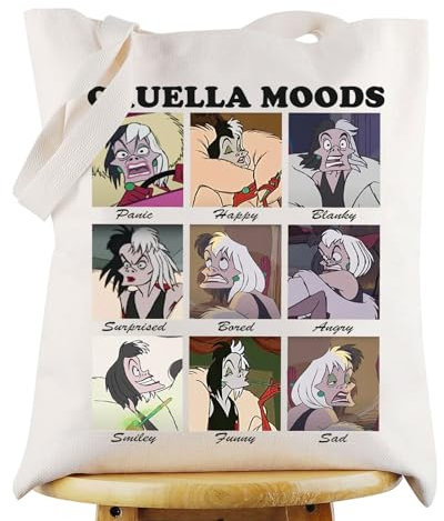 KEYCHIN Cruella Tote Bag Cruella Witch Fans Gifts Cruella Moods Shoulder Bag Cruella Devil Queen Gifts, Cruella Moods