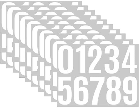 10 Blatt Briefkasten Zahlen Aufkleber - Selbstklebendes 0–9 Reflektierende Wasserdichte Mailbox Nummern Aufkleber mülltonnen aufkleber für Postkasten, Schilder,4 Zoll Weiß hausnummer