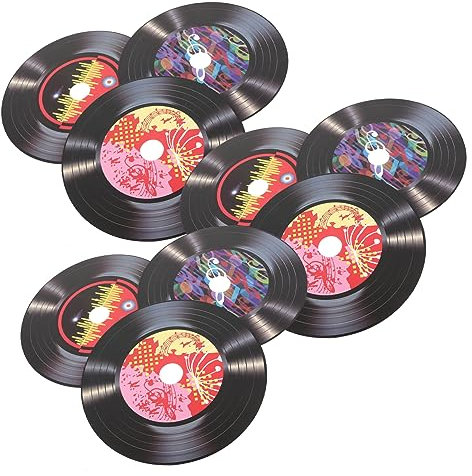 Garneck 1 Satz Schallplatten Retro Deck Aufkleber Für Die Wanddekoration Bar-Schild Wandtattoos Led-Leiste Zinn Wandkunst Etagere Wandkunst Im Büro Balkenzeichen Papierstau 9st