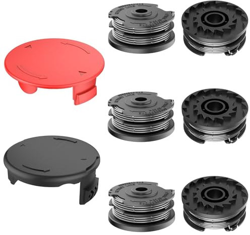 MeYuxg Rasentrimmer Spule F016800351 Fadenspule passend für Bosch Rasentrimmer ART 30-36 LI ART 30 ART 30+ ART 27 ART 27+ ART 24 ART 24+ Ersatzfadenspule 6 m Länge Ø 1,6 mm (6 spulen+2 Kappen)