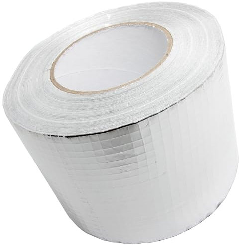 50m Aluminium Netz-Klebeband Isolierband (Breite: 10 cm), Gesamtstärke 83 µm, für unter anderem Kältemittelleitungen, Klimaanlage, Wärmepumpe