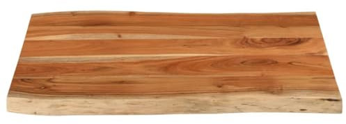 HEFZGDB Tischplatte 90x60x2,5 cm Rechteckig Massivholz Akazie Baumkante Küchenplatte Arbeitsplatte Schreibtischplatte Esstisch für Büro Konferenzraum Studienraum Küche