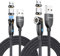 VAFOTON 9Pin Magnetic Charging Cable, 18W Magnetic Phone Charger Cable 2PCS (2M+1M), 540° Charging & Data USB Cable for Type C, Micro USB