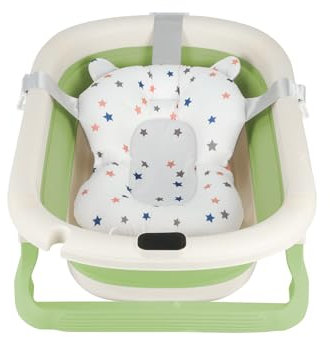 Bañera bebé plegable cojín para baño ducha begnoire niño antideslizante tapón confort viaje 0-3 años sobre pie Bathtub- Fácil de usar - A-43 x 71 x 18,5 cm (verde)