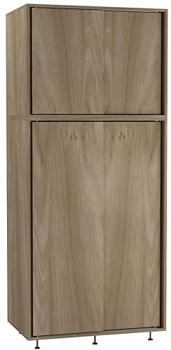 URBNLIVING 180cm 4 Sliding Doors Wardrobe Bedroom Storage Unit with Hanging Rail, Modern Engineered Wood Closet Cupboard, Freestanding Clothes Organizer, Customizable Two-Tone Design, Ample Space