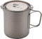 Plawee De Olla De Titanio Al Aire Libre Ollas Vajilla De Camping De Agua De Picnic De Café Té con Tapa Olla 750 Ml