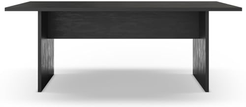 PEGANE Table à Manger, Table de Repas rectangulaire Aspect Bois Coloris Noir - Longueur 200 x Profondeur 100 x Hauteur 75 cm