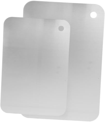 IMIKEYA 2 pezzi Taglieri in Acciaio Inossidabile e Tagliere Cucina Doppia Faccia Spesso Resistente Taglieri Acciaio Alimentare per Carne e Frutta Design per Sospensione Uso