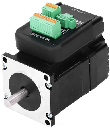 Stepper Motor 57 Integrated 1.5N.m with Driver | 4A 500RPM High Output 8mm Single Shaft | Standard 23 Stepper Motor for CNC Routers / 3D Printers/Engraving Machines | DC 24-50V