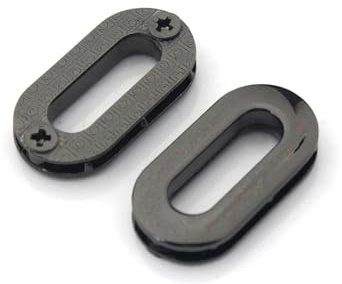2 Stück ovale Ösen aus Metall mit Schraubverschluss und Unterlegscheibe, Lederhandwerkszubehör for Taschen, Kleidungsstücke, Schuhe, Kleidung, Jeans, Dekoration(Gun black)