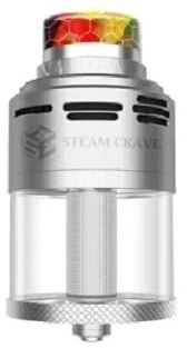 Steam Crave Aromamizer Plus V4 RDTA 13 ml Silver – Atomizador reconstructible de 30 mm con Top Airflow, decks Postless y Mesh – Gran capacidad – Sin líquido y sin nicotina