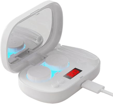 Ultrasonic Contact Lens Cleaner - UV Light Cleaner | Rechargeable Contact Lens Case | 5 Adjustable Speed, LED Display, Type C Charging, N Machine