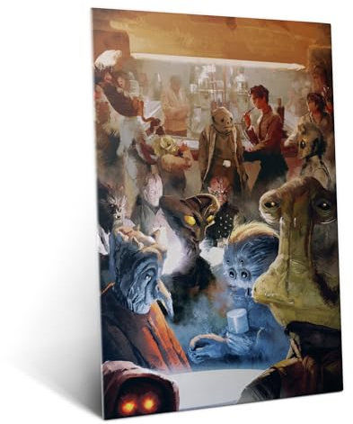 Displate Metallposter Star Wars A Wretched Hive Wanddeko Poster für Schlafzimmer Magnetische Befestigung 48 x 67,5 cm