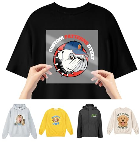 2PCS Custom Iron on Transfers, Personalised with Your Photo Logo, DTF Transfers Ready to Press for T-Shirts, Hoodies, Personalised Gift for Business, Family, Friends, Graduations, Birthdays, Holidays