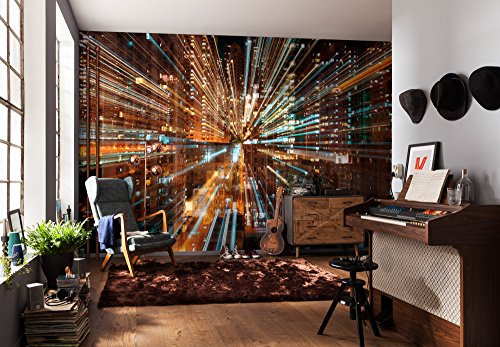Komar Vlies Fototapete FUSION | 368 x 248 cm | Tapete, Wand, Dekoration, Wandbelag, Wandbild, Wanddeko, Design, Lichtgeschwindigkeit | XXL4-037