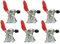 MINGZE Kniehebelspanner, Kleiner Waagrechtspanner Schnellspanner Knebelklemme Handwerkzeuge Klemmen Toggle Clamp Haltekraft Spannhebel Fassungsvermögen mit Antislip Handgriff (6 Stück GH-201 30 kg)