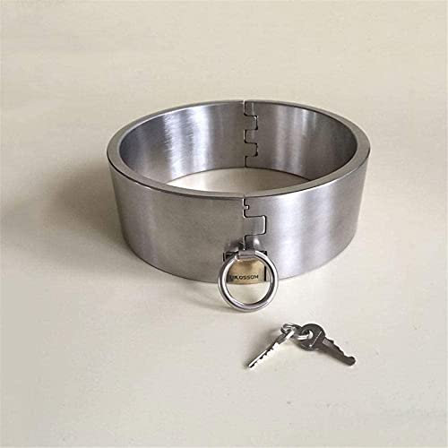 Edelstahl Bondage SM Halsband O-Ring, Abschließbar Sklave Halsbänder Folter/Fetisch/Sklave Collar Fesseln Toys für Paare Frauen Männer,Ø13.5cm