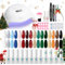 RSTYLE Shellack Gel Nagellack Set mit Lampe168W UV/LED, 16 Farben Nagelset Starterset Gelnägel mit 168w Nagellampe UV Gel Nagel Set with Top & Base Coat Soak Off Nail Art Maniküre rot