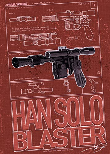 Displate – Metallposter - Magnet-Montage - Star Wars - Star Wars Weapons - Han Solo - Größe L - 67,5x48cm