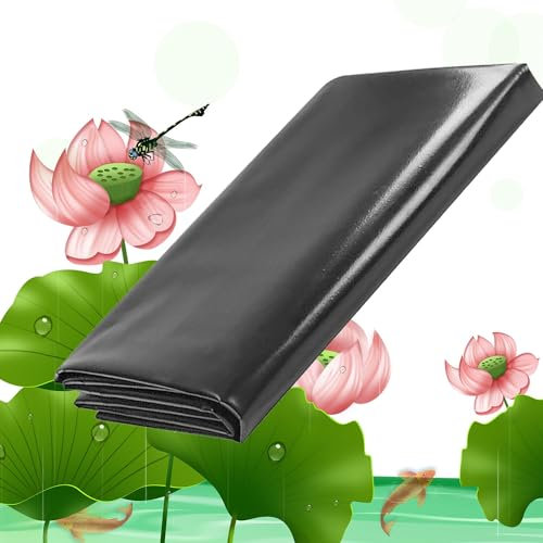 5X6 M Teichfolie Stärke 0,12 Mm Biegsames HDPE-Material, Leicht Zu Schneidende Folien Für Fische Oder Koi, Wasserfall, Springbrunnen, Wassergärten 1X1 2X3 8X10 12X15 M Teichfolie ( Size : 8x12m/26x39f