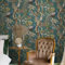 SOPHIE LAURENCE Aqua Blue Peacock Woods Wallpaper - Vibrant Green Floral Peacock Design, Spongeable, Wet Removable, Paste The Paper, Botanical Style, 0.53m x 10.05m Roll for Any Room