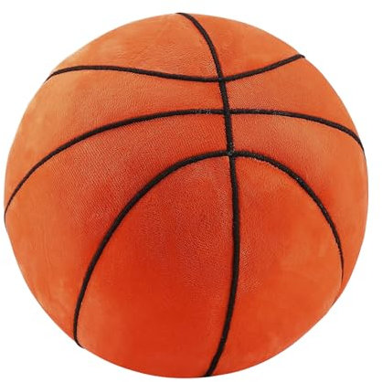 JIAHG Plüsch Basketball, weiche Basketball Stuhlkissen, 22cm Plüsch Basketball Spielzeug, 3D-Ballförmiges Wurfkissen, Sport-Themenkissen für Kinderzimmer Dekoration, Geschenk für Kinder