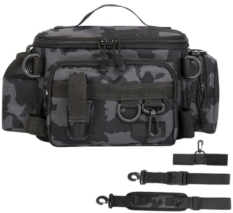 Fishing Tackle Bags, Large Single Shoulder Fishing Carryall Bag, Multi-Pocket Waterproof Fishing Tackle Storage Bag for Outdoor Carp Sea Fishing