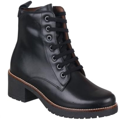 PITILLOS 20023 BOTÍN DE Piel Cordones TACÓN Mujer Negro 37