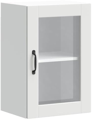 vidaXL Armario de Pared para Cocina con Puerta de Cristal Porto Blanco