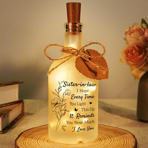 Sister in Law Gifts, Gift for Sister in Law - LED Bottle Decorative Light
