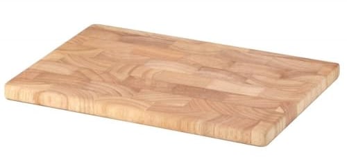 Continenta Gummibaum Stirnholz Profi Schneidebrett mit Mosaikmusterung, Tranchierbrett, Holzbrett ohne Füße, Größe: 35 x 25 x 2 cm
