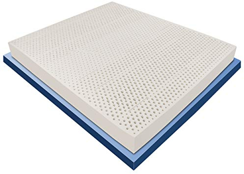 Baldiflex Matratze aus Naturlatex, abnehmbarer Bezug, milbendicht, atmungsaktiv,Kissen aus Memoryschaum inklusive, Höhe 16 cm 160 x 200 cm Aloe vera
