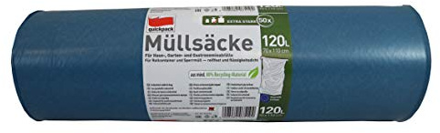 quickpack Müllsack 120 ltr. 50 Stück blau super stark 70x110cm