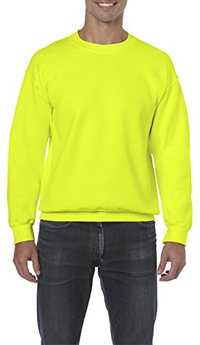 Gildan Men's Adult Crew Neck 18000 Long Sleeve Sweatshirt, Yellow (Safety Green), XX-Large