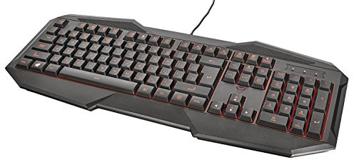 Trust Gaming GXT 830 Gaming Keyboard with 3 Color LED Ilumination, 6 Simultaneous Key Pressings & 12 Multimedia Keys