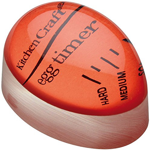 KitchenCraft Boiled Egg Timer with Colour Changing Heat Sensitive Design, 1 - Pack, Brown