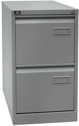 BISLEY Light Hängeregistraturschrank, einbahnig, DIN A4, 2 HR-Schubladen, Metall, 355 Silber, 62.2 x 41.3 x 71.1 cm | 1-bahnig, 2 Schübe, DIN A4, silber