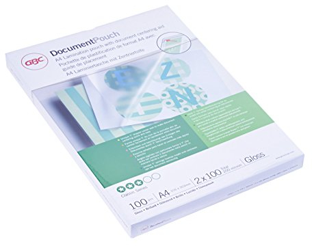 GBC® Laminiertasche Document™ Pouch, A4, 216 x 303 mm, 0,1 mm, transparent, glänzend (100 Stück), Sie erhalten 1 Packung á 100 Stück