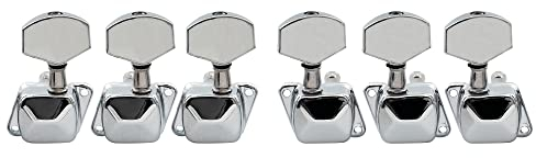 Musiclily 3L3R Semi-Closed Gitarren Mechaniken Stimmwirbel Tuners für E-Gitarre oder Folk Akustikgitarre, Chrom