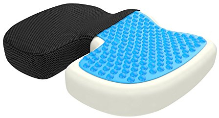 bonmedico Sitzkissen orthopädisch - Memory Foam Gel Steißbeinkissen - Ergonomisches Sitzkissen für Auto & Bürostuhl, Rollstuhlkissen - Wellness Schwarz Netz (Groß)