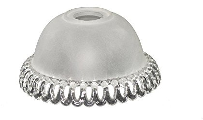 Glasschirm Lampenschirm ersatzglas Kronnenglas Matt Weiß Rand Klarglas E14 Höhe 7,5cm
