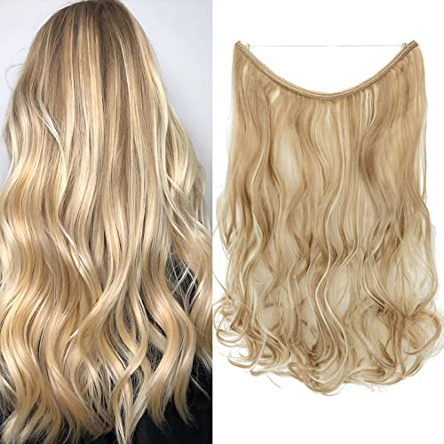 TESS Haarteil Extensions 1 Tresse Ombre Haarverlängerung Synthetische Haare Haarverdichtung 20(50cm)-90g Gewellt Blond Mit Aschblond Balayage