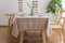 Lanqinglv Quaste Tischdecke 140x240 Beige Kariert Baumwolle und Leinen Tischtuch Rechteck Couchtisch Tischdecke Gartentischdecke Abwaschbar Küchentischabdeckung für Speisetisch (140x240,Beige)